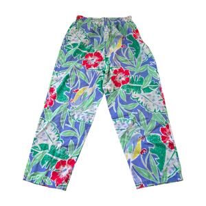 Vintage Hawaiian Parrot Bird Plant Paradise Kids Bottom Sz 7